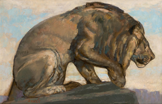 Paul JOUVE (1878-1973) - Lion guettant, C 1925.